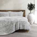 NNEDSZ Faux Fur Silver 3 Piece Comforter Set Single/Double