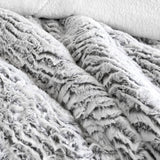 NNEDSZ Faux Fur Silver 3 Piece Comforter Set Single/Double