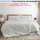 NNEDSZ Norfolk White 3 Pcs Embossed Comforter Set Queen/King