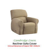 NNEDSZ Elan Cambridge Extra-stretch Couch Cover Linen One Seater Recliner Linen