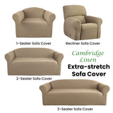 NNEDSZ Elan Cambridge Extra-stretch Couch Cover Linen One Seater Recliner Linen