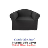 NNEDSZ Elan Cambridge Extra-stretch Couch Cover Steel One Seater Steel