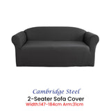 NNEDSZ Elan Cambridge Extra-stretch Couch Cover Steel Two Seater Steel