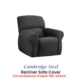 NNEDSZ Elan Cambridge Extra-stretch Couch Cover Steel One Seater Recliner Steel