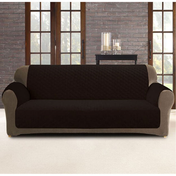 NNEDSZ Custom Fit Sofa Cover Protector Two Seater Coffee (Chocolate)