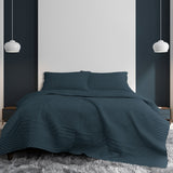NNEDSZ Finley Navy 3 Pcs Quilted Coverlet Set Queen/King