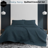 NNEDSZ Finley Navy 3 Pcs Quilted Coverlet Set Queen/King