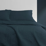NNEDSZ Finley Navy 3 Pcs Quilted Coverlet Set Queen/King