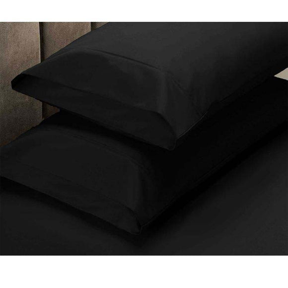 NNEDSZ Apartmento 225TC Fitted Sheet Set King Black plus 2 Pillowcases