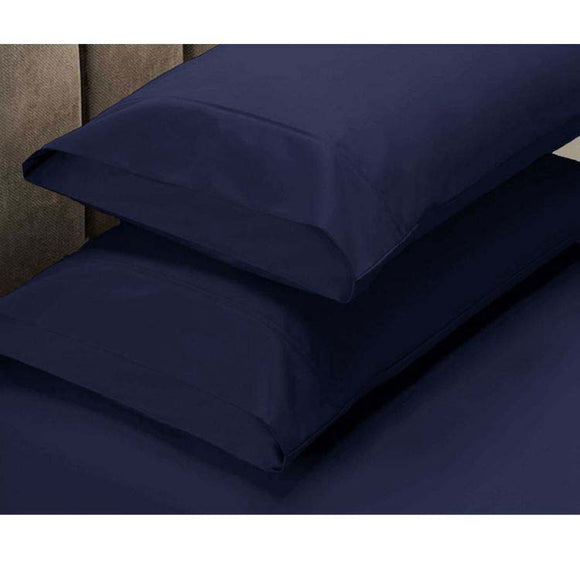 NNEDSZ Apartmento 225TC Fitted Sheet Set King Navy plus 2 Pillowcases