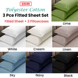 NNEDSZ Apartmento 225TC Fitted Sheet Set King Sky plus 2 Pillowcases