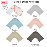 NNEDSZ 300TC Cotton V Shape Pillowcase Silver