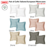 NNEDSZ Pair of 300TC Cotton European Pillowcases Charcoal