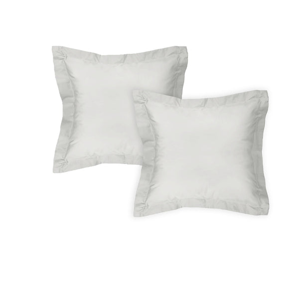NNEDSZ Algodon Pair of 300TC Cotton European Pillowcases Silver