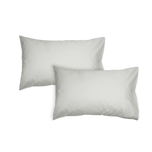 NNEDSZ Algodon Pair of 300TC Cotton Standard Pillowcases Silver