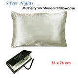 NNEDSZ Mulberry Silk Standard Pillowcase Silver Nights
