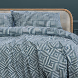 NNEDSZ Fletcher Faded Indigo Printed Quilt Cover Set King