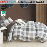 NNEDSZ 250TC Chester Plaid Cotton Sateen Quilt Cover Set King