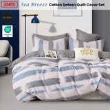 NNEDSZ 250TC Sea Breeze Cotton Sateen Quilt Cover Set Queen