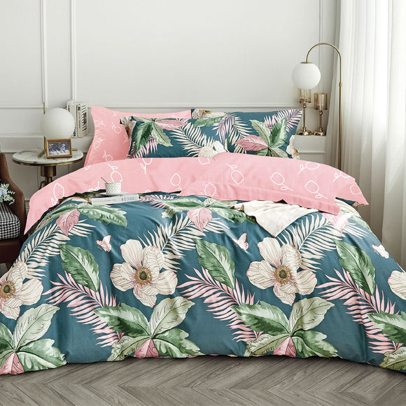 NNEDSZ 250TC Tiki Tropical Cotton Sateen Quilt Cover Set Queen