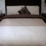 NNEDSZ Essentially Home Living Chocolate 3 Tone Quilt Cover Set + Fitted Sheet Double