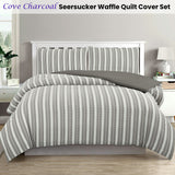 NNEDSZ Cove Charcoal Seersucker Waffle Quilt Cover Set Single