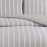 NNEDSZ Cove Coastal Grey Seersucker Waffle Quilt Cover Set Queen