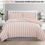 NNEDSZ Cove Rose Dust (Similar to Peach color) Seersucker Waffle Quilt Cover Set Double
