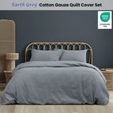 NNEDSZ Earth Grey Cotton Gauze Quilt Cover Set Queen