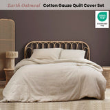 NNEDSZ Earth Oatmeal Cotton Gauze Quilt Cover Set Queen