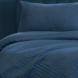NNEDSZ Eddison Cornflower Light Quilted Embossed Quilt Cover Set King