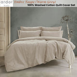 NNEDSZ Embre Taupe (Also known as Warm Grey) 100% Washed Cotton Quilt Cover Set Queen