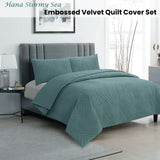 NNEDSZ Hana Stormy Sea Embossed Velvet Quilt Cover Set King