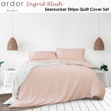 NNEDSZ Ingrid Blush Seersucker Stripe Quilt Cover Set Double