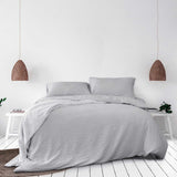 NNEDSZ Ingrid Silver Seersucker Stripe Quilt Cover Set King