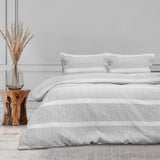 NNEDSZ Liam Chenille Textured Grey Quilt Cover Set Queen