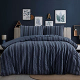 NNEDSZ Seersucker Quilt Cover Set Lisbon Indigo Queen