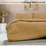 NNEDSZ London Cinnamon Embossed Quilt Cover Set King