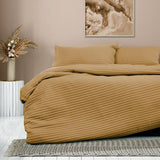 NNEDSZ London Cinnamon Embossed Quilt Cover Set Queen