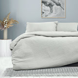 NNEDSZ London Silver Embossed Quilt Cover Set Queen