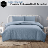 NNEDSZ Lottie Bluebell Pinsonic Embossed Quilt Cover Set Queen