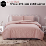 NNEDSZ Lottie Blush Pinsonic Embossed Quilt Cover Set Queen