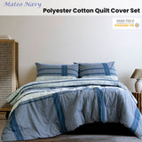 NNEDSZ Mateo Navy Polyester Cotton Quilt Cover Set Queen