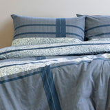 NNEDSZ Mateo Navy Polyester Cotton Quilt Cover Set Queen