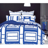 NNEDSZ Retro Home 250TC Cotton Rich Metropol Cobalt Quilt Cover Set Queen
