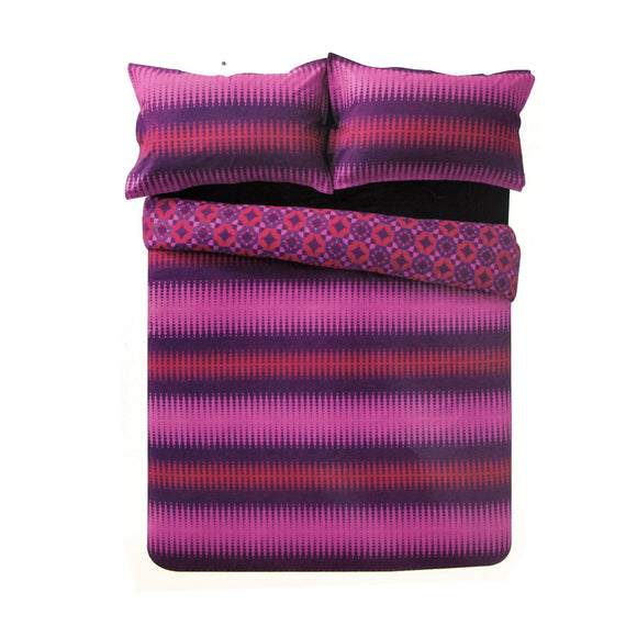 NNEDSZ Apartmento Miami Magenta Reversible Polyester Cotton Quilt Cover Set King