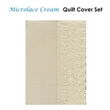 NNEDSZ Essentially Home Living Microlace Cream Quilt Cover Set Single