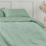 NNEDSZ Molly Palm Green Quilted Quilt Cover Set Queen