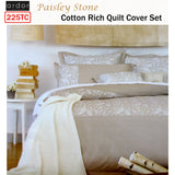 NNEDSZ 225TC Cotton Rich Paisley Stone Quilt Cover Set Queen