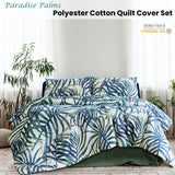 NNEDSZ Palms Blue Polyester Cotton Quilt Cover Set King